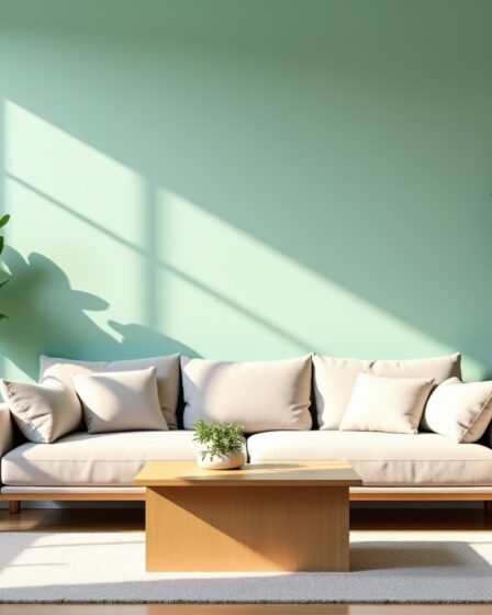 Salon en vert d’eau et bois : inspirations déco pour une ambiance sereine et naturelle