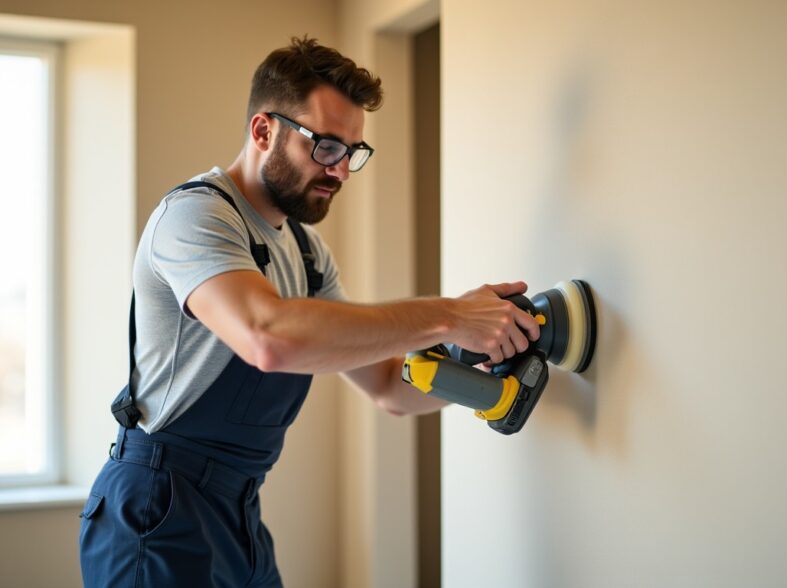 Poncer murs et plafonds : méthodes astucieuses pour un résultat parfait sans poussière