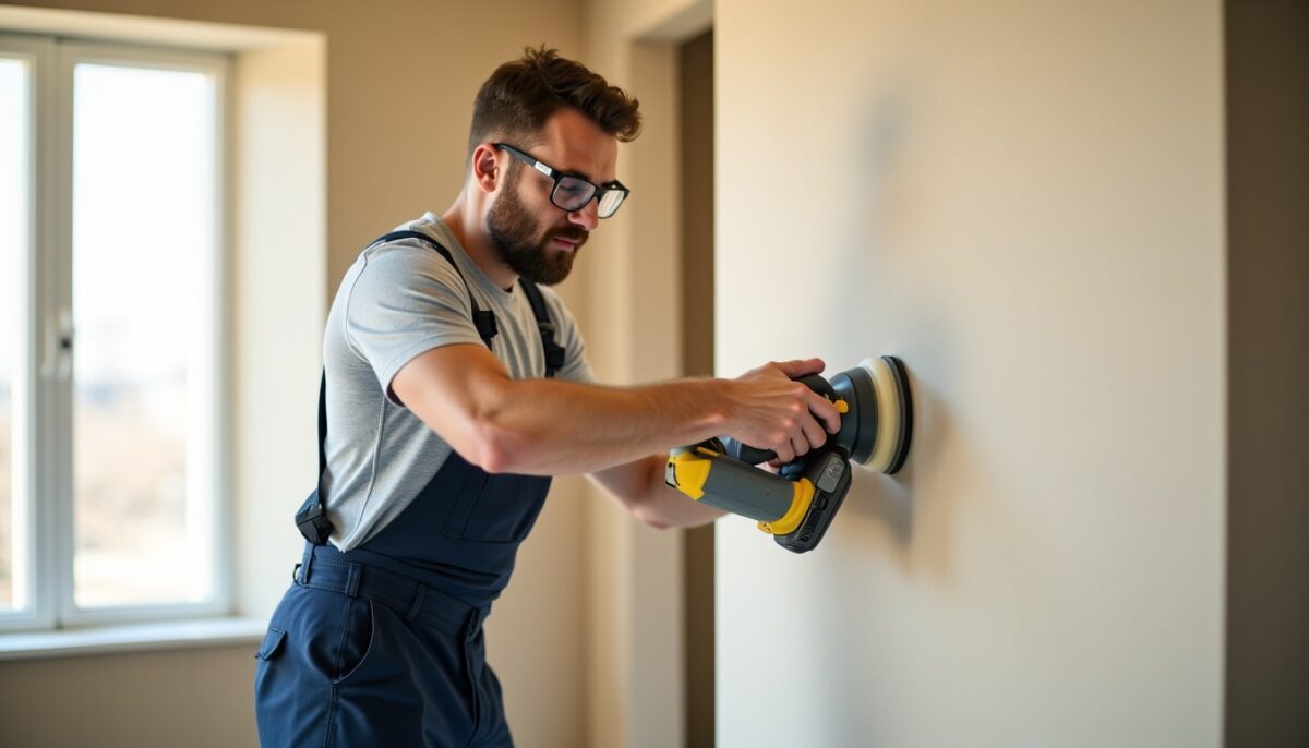 Poncer murs et plafonds : méthodes astucieuses pour un résultat parfait sans poussière